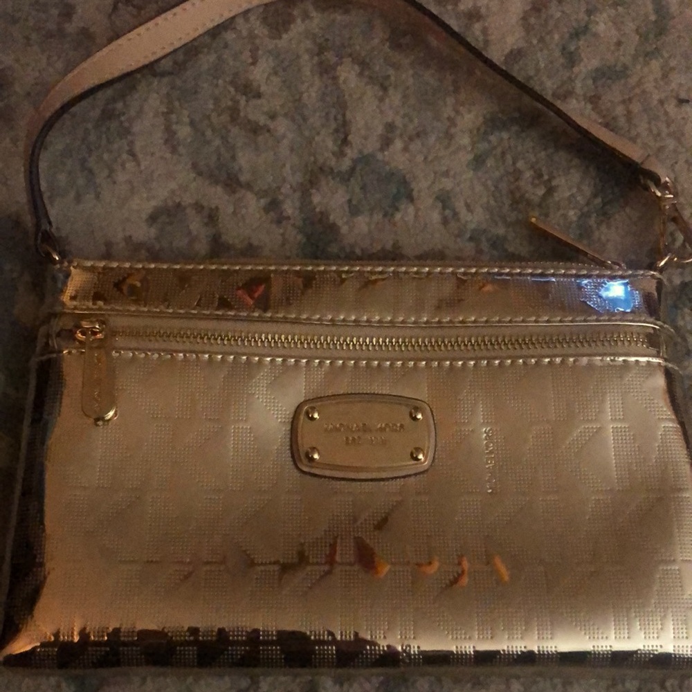Michael Kors Purse Metallic Gold